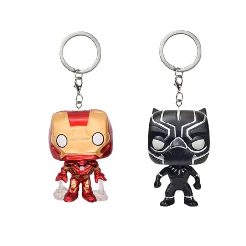 Avengers Llavero Personalizado Llavero Anime Marvel Cartoon Accesorios Llaveros Creativo Colgante de Dibujos llavero para de para Llavero Chica Lienzo Bolsa Coche Colgante Llavero Baratijas 2pcs