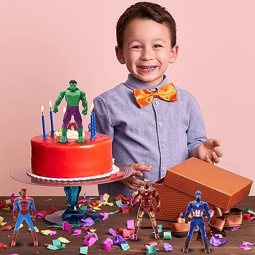 Avers Cake Topper Set 4pcs Avers Tarta Cumpleaños Superhéroes Cake Topper Mini Juego de Figuras Decoración Figuras para Magdalenas Coleccionables Suministros para Fiestas