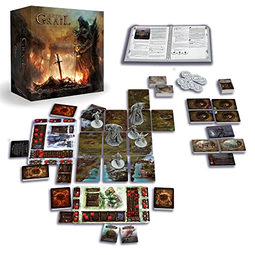 Awaken Realms Tainted Grail The Fall of Avalon - Juego de mesa (Core Box), juego de estrategia de supervivencia, juego de fantasía cooperativa para adultos, a partir de 14 años, 1-4 jugadores, tiempo