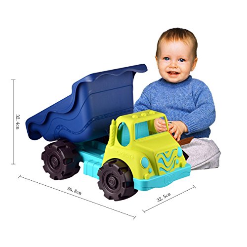 B.- Sand Truck Toys Grande – Volqueta de 20 Pulgadas Chicos, niños – Camión de construcción para Playa, Patio – 18 Meses + – Colossal Cruiser-Azul (Branford Ltd. BX2135C1Z)