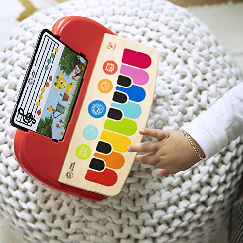 Baby Einstein, Hape, Cal's First Melodies Magic Touch Piano, juguete musical de madera, instrumentos musicales electrónicos para niños, 6 melodías, 4 modos, 3 partituras, a partir de 6 meses