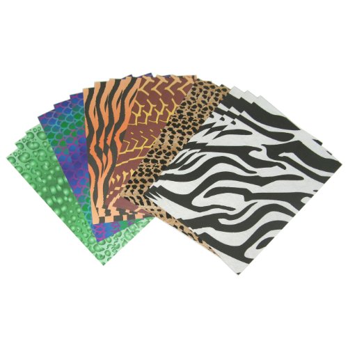 Baker Ross Hojas de Papel A4 con Estampado de Animales de la Jungla Crear Modelos Decorar Álbumes de Scrapbooking y Otras Manualidades de Niños (40 Hojas por Pack)