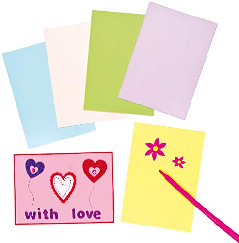 Baker Ross Tarjetas de felicitación de colores que los niños pueden decorar con amor para el Día de la Madre o San Valentín (pack de 12).