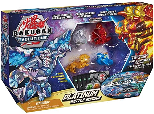 Bakugan Evolutions: Estuche Platinum Battle Bundle Temporada 4 (4 Bakugan y 1 Arena de Tela)