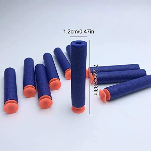 Balas Dardos,Munición De Espuma De Juguete,Juegos De Armas Y Proyectiles para Niños,Flechas para Nerf Fortnite,Alas Espuma Accesorios para Pistola Blasters Nerf N-Strike Elite,7,2cm,Azul,100 Piezas