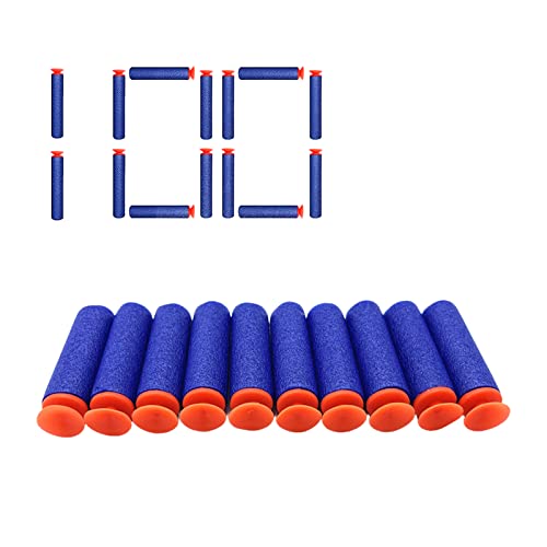 Balas Dardos,Munición De Espuma De Juguete,Juegos De Armas Y Proyectiles para Niños,Flechas para Nerf Fortnite,Alas Espuma Accesorios para Pistola Blasters Nerf N-Strike Elite,7,2cm,Azul,100 Piezas