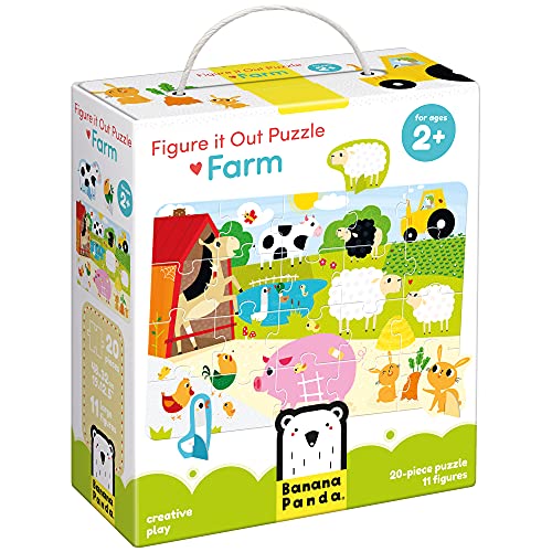 Banana Panda - Figure It out Puzzle - Farm - Puzzle para Principiantes con Figuras de Animales - para niños a Partir de 2 años, Multicolor, 31 Unidades (1 Unidad)