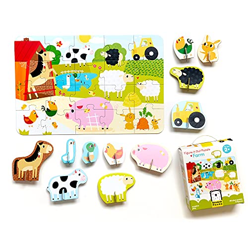 Banana Panda - Figure It out Puzzle - Farm - Puzzle para Principiantes con Figuras de Animales - para niños a Partir de 2 años, Multicolor, 31 Unidades (1 Unidad)