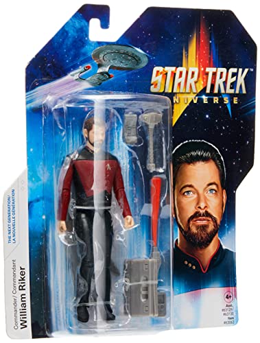 Bandai Figura de acción de Star Trek Commander Will Riker de 5 pulgadas de Commander Riker Star Trek The Next Generation | Figura articulada de juguete Star Trek TNG | Regalos de Star Trek y mercancía