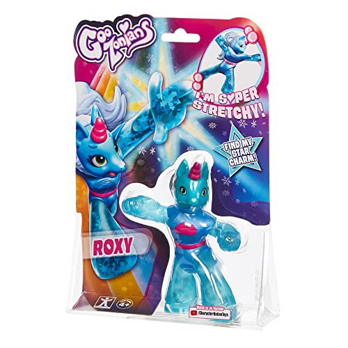 Bandai - GooZonians - Figura Roxy Muñeca, Hero Pack Unicornio, Figuras de Acción Súper Elásticas, Descubre Encantos Ocultos, Figuras de Acción Coleccionables, para Niñas Mayores de 4 Años CO07564