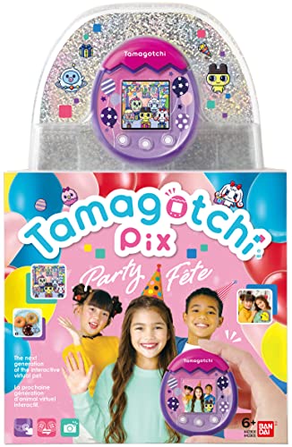 BANDAI - Tamagotchi Pix - Mascota Virtual Party Globos, Morado, 42905