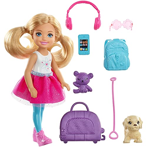 Barbie Muñeca Daisy Vamos De Viaje con Accesorios (Mattel Fvv26) + Chelsea Vamos De Viaje con Perrito, Muñeca con Accesorios, Regalo para Niñas Y Niños 3-9 Años (Mattel Fwv20)