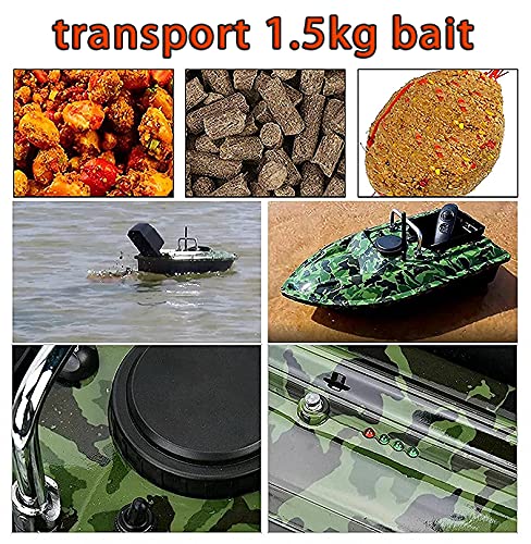 Barco Cebador Pesca Inteligente, 500M Barco Cebador Carpfishing Teledirigidos con GPS y Motores Duales, Batería 5200 / 12000mAH Opcional, Mejor Regalo para Los Amantes de la Pesca.