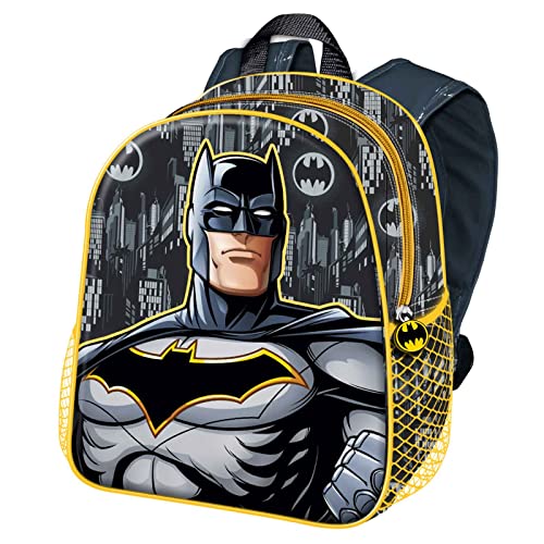 Batman Skill-Mochila 3D Pequeña, Negro, 26 x 31 cm, Capacidad 8.5 L