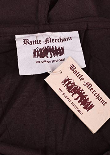 Battle-Merchant - Capa medieval con capucha/gugel - Para mujer y hombre - Ideal para LARP, estilos vikingos o disfraces - Marrón