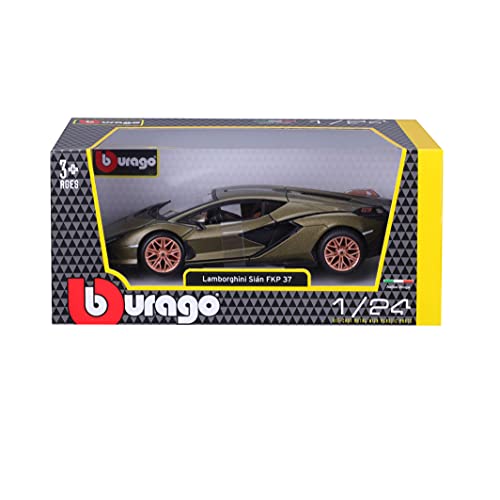 Bburago B18-21099G - Lamborghini SIAN FKP 37, Verde, Escala 1:24, diseños y Colores Variados, Adultos unisex