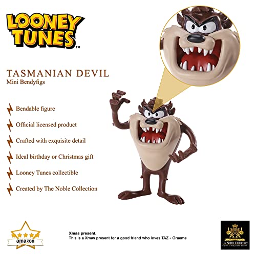 BendyFigs The Noble Collection Looney Tunes Mini Taz Tasmanian Devil - 9 cm (9 cm) Noble Toys Figura Plegable en Miniatura Figuras de muñeca posibles