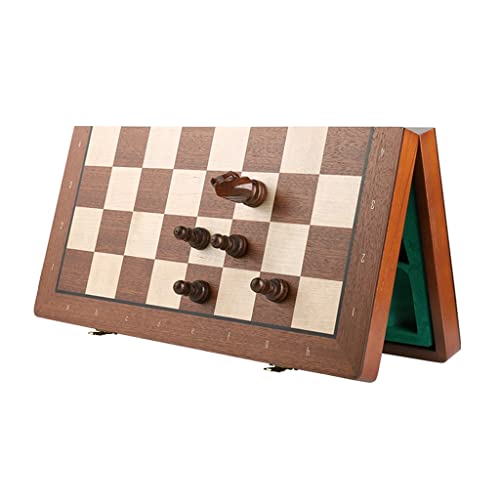 BENO Juego de ajedrez Juego de ajedrez de Madera magnético 15.7"Tablero de ajedrez Plegable con Trajes de Almacenamiento tragamonedas Juego de Juegos de ajedrez for Adultos Family Party