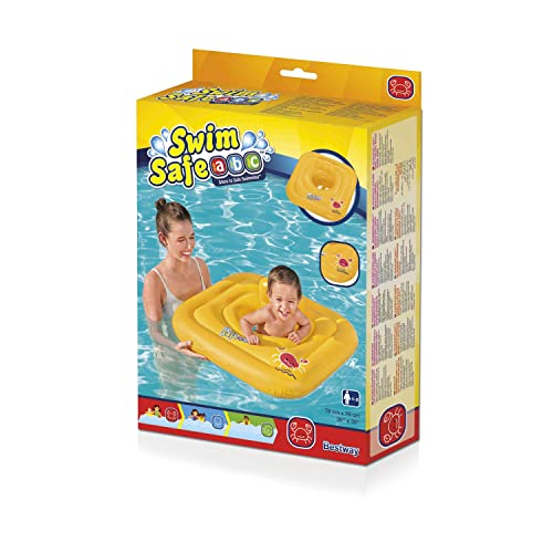 BESTWAY Flotador Hinchable para Bebé Swin Safe Wondersplash Square 3-Ring 76x76 cm Naranja