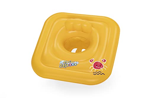 BESTWAY Flotador Hinchable para Bebé Swin Safe Wondersplash Square 3-Ring 76x76 cm Naranja