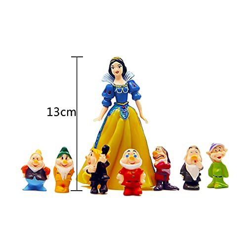 BESTZY Blancanieves eI Siete Enanitos Cake Topper Mini Figure Set Colección Juguetes Cake Topper Decoraciones Niños Fiesta de Cumpleaños Figuras de Acción 8 pcs