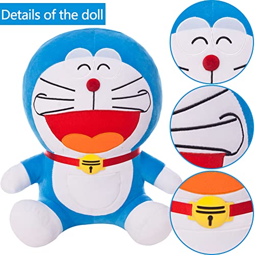 BESTZY Doraemon Peluches, Doraemon Peluche Juguetes de Peluche Muñeco de Peluche Juguete Acción Figura Cumpleaños Figura de Peluche para Niños Almohadas Juguete Felpa Animal Dibujos Muñeca (25cm)