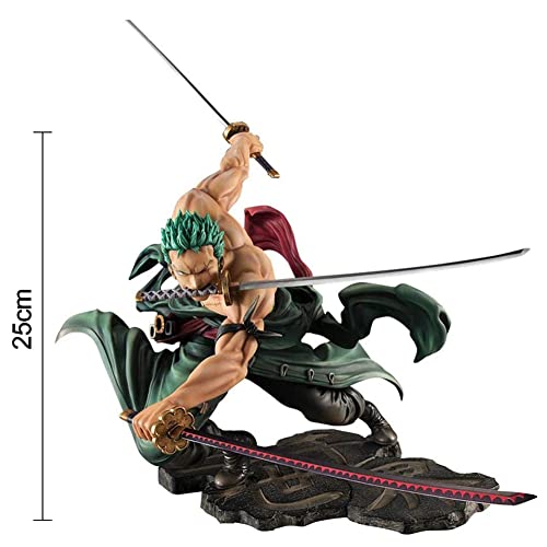 BESTZY One Piece Zoro Popular Anime Modelo, Figura De Acción, Estatua de PVC, Muñeca Coleccionable Juguetedecoración Colección Collectibles de Adornos Escritorio, Regalo de Cumpleaños 25cm