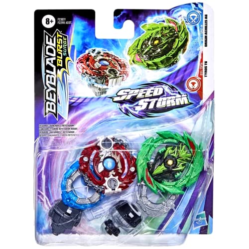 Bey-blade Battling Tops Set de 3-2x Micros & Burst Surge Origin Aquiles A6, Tyros T6 – Paquete de 3 unidades