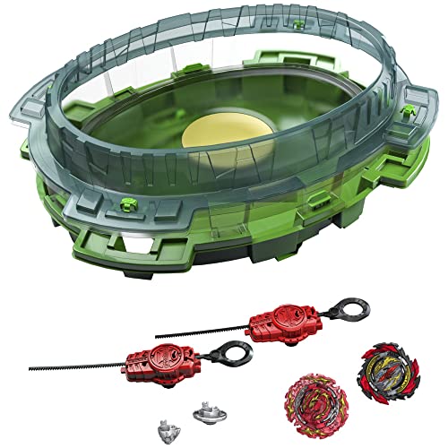 Beyblade Burst - QuadDrive - Set de batalla Descenso Interestelar - Beystadium, 2 tops y 2 lanzadores - A partir de 8 años