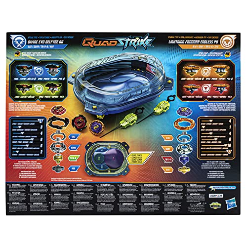 Beyblade Burst QuadStrike - Set de Batalla Thunder Edge con Beystadium, 2 Tops de Batalla y 2 lanzadores - A Partir de 8 años