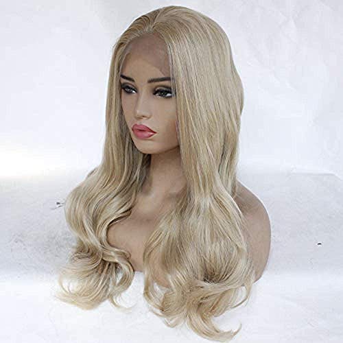 BGHJUE Synthetic Lace Front Natural Brown For Women Long Wave Heat Resistant Hair Costume Beauty Blogger Cosplay Party Daily Use Wigs