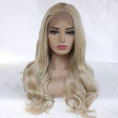 BGHJUE Synthetic Lace Front Natural Brown For Women Long Wave Heat Resistant Hair Costume Beauty Blogger Cosplay Party Daily Use Wigs