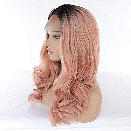 BGHJUE Synthetic Lace Front Natural Brown For Women Long Wave Heat Resistant Hair Costume Beauty Blogger Cosplay Party Daily Use Wigs