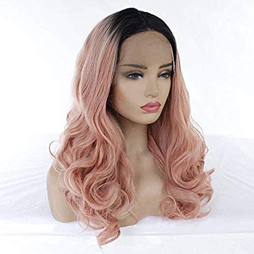 BGHJUE Synthetic Lace Front Natural Brown For Women Long Wave Heat Resistant Hair Costume Beauty Blogger Cosplay Party Daily Use Wigs