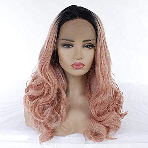 BGHJUE Synthetic Lace Front Natural Brown For Women Long Wave Heat Resistant Hair Costume Beauty Blogger Cosplay Party Daily Use Wigs