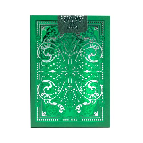 Bicycle Cartas Jacquard Premium, Plata y Verde Esmeralda, baraja de Cartas para coleccionistas y Magos