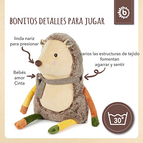 Bieco Manta de erizo para bebé, con efecto crujido, para niños y niñas, juguete para que se arrugue, con juguete para agarrar