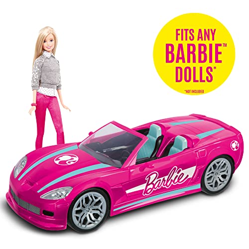 BLADEZ Toyz Barbie Dream Car, Auto de Control Remoto, Coche Rosa para niños, función Completa RC 2.4GHz con Luces, se Adapta a Dos muñecas Barbie, Juguete con Licencia