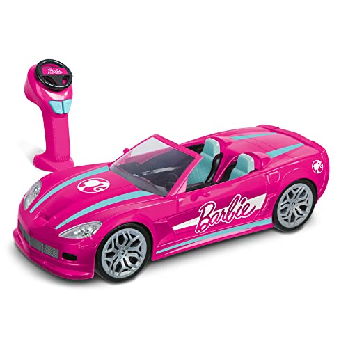 BLADEZ Toyz Barbie Dream Car, Auto de Control Remoto, Coche Rosa para niños, función Completa RC 2.4GHz con Luces, se Adapta a Dos muñecas Barbie, Juguete con Licencia