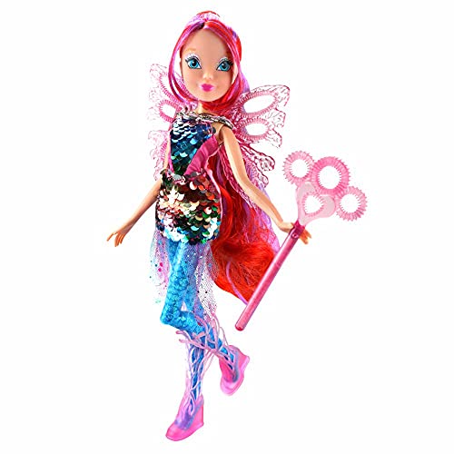 Bloom | Sirenix Fairy Bubbles Muñeca | Club Winx | Burbujas de Jabón Hada 28 cm