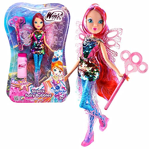 Bloom | Sirenix Fairy Bubbles Muñeca | Club Winx | Burbujas de Jabón Hada 28 cm