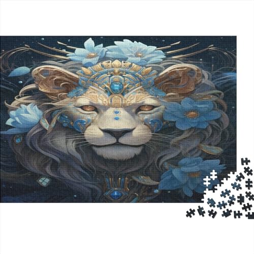 Blue Lion Head 500 Piezas Adultos, Lion Puzzle para Imposible Rompecabezas Juegos De Habilidades para Toda La Familia, para 14 Años Difícil Y Desafiante Arte del Hogar 500pcs (52x38cm)