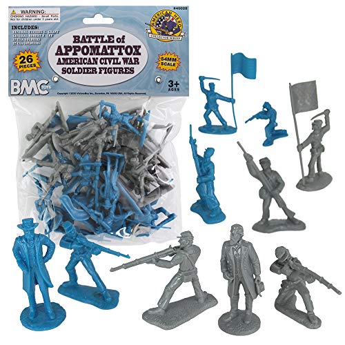 BMC Civil War Plastic Army Men - 26 figuras de soldado de la batalla de Appomattox