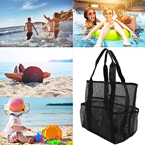 Bolsa de Playa Bolsa de Mano de Playa Bolsa de Piscina de Malla Bolsa de Almacenamiento de Juguetes Organizador Baggie Bagging Monedero Bolsa de Playa de Malla