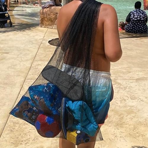 Bolsa Juguetes Playa | Mochila De Cuerdas Para La Playa, El Gimnasio O Deportes | Bolsa De Malla Ideal Para Llevar Los Juguetes De La Playa | Mochila De Cuerdas | 50X70 cm