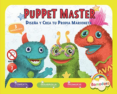 Bomodoro- Caja de manualidades para niños. Kit para diseñar y decorar marionetas de calcetín. Juego de creatividad y arte "The Puppet Master"