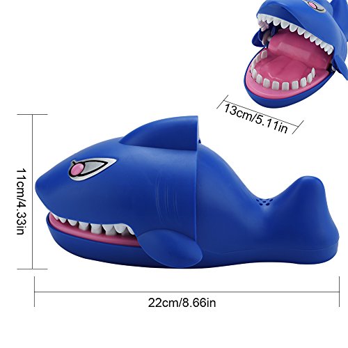 BORDSTRACT Shark Dentist Toys, Juegos De Dedos para Morder Dientes De Tiburón con Ojos Parpadeantes Y Risa Malvada, Juego Interactivo Hungry Shark Chomp, para Niños, Padres, Amigos