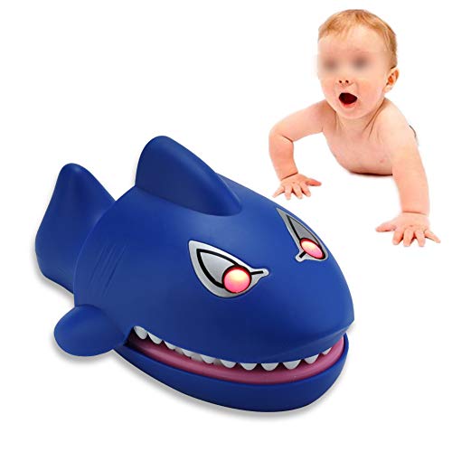 BORDSTRACT Shark Dentist Toys, Juegos De Dedos para Morder Dientes De Tiburón con Ojos Parpadeantes Y Risa Malvada, Juego Interactivo Hungry Shark Chomp, para Niños, Padres, Amigos