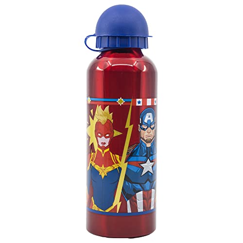 Botella de agua infantil reutilizable de aluminio de 530 ml de Los Vengadores - Marvel