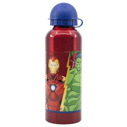 Botella de agua infantil reutilizable de aluminio de 530 ml de Los Vengadores - Marvel